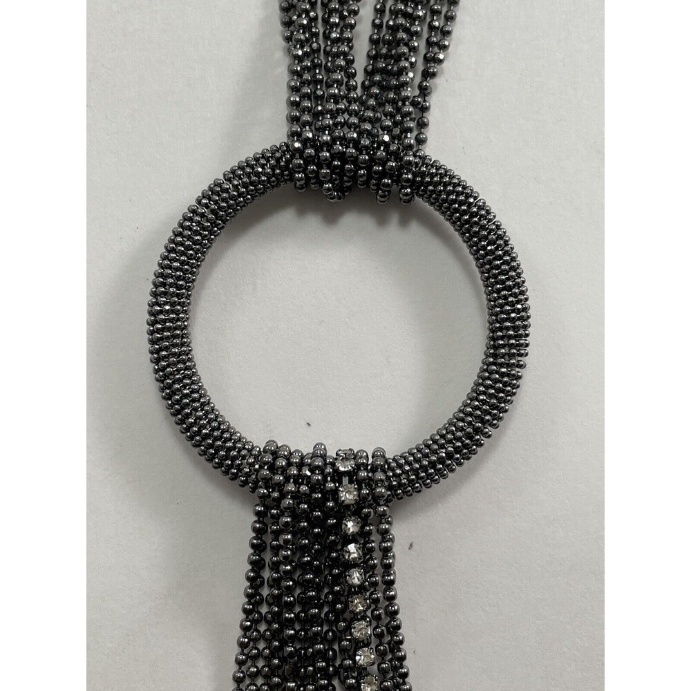 Joan Rivers Multichain And Circles 29 inch Necklace Rhinestone Dark Silver Tone - Picture 16 of 16